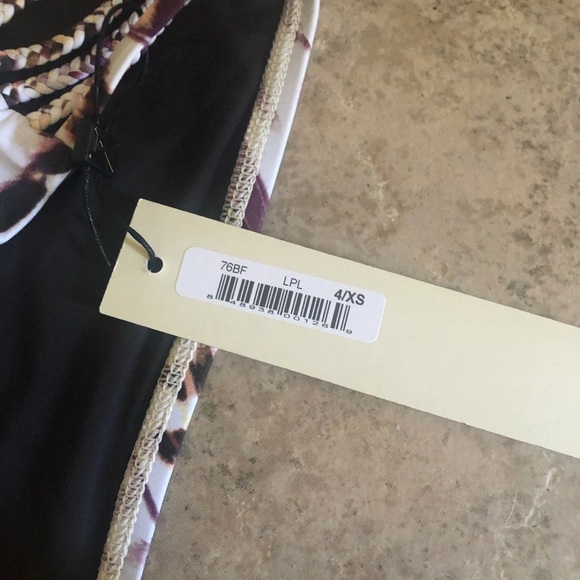 VITAMIN A NWT WATER COLOR ABSTRACT SWIM BIKINI BOTTOMS XS WHITE PURPLE - Picture 5 of 7